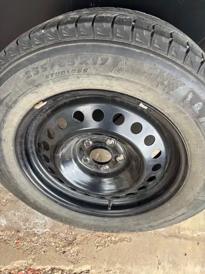 235 65 R17 Goodyear winter tires on steelie rims. Used only 3 months. Get a head start on next winte...