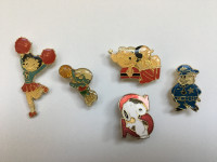 Vintage Enamel Pins - Retro Cartoons - Looney Tunes, Snoopy, etc