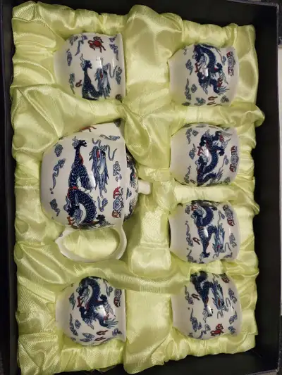 Chinese Dragon Tea Set - 6 Cups and Teapot, View more