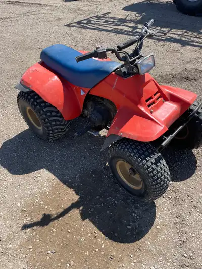 Suzuki 125 quad runner. Rope start, has reverse. Runs good but needs new primer. $15 on eBay. Have v...