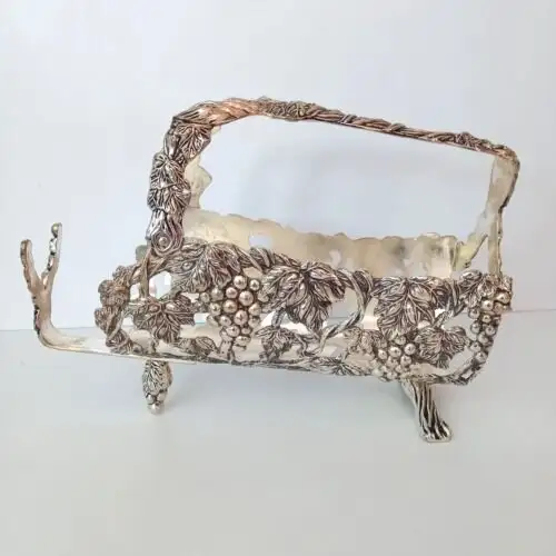 Vintage Bottle Wine Holder Server Silver  Plated - Adjustable438828467414650884