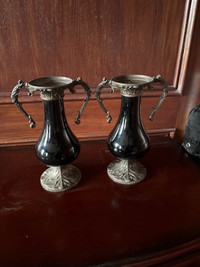 2 Old World Decorative Vases 