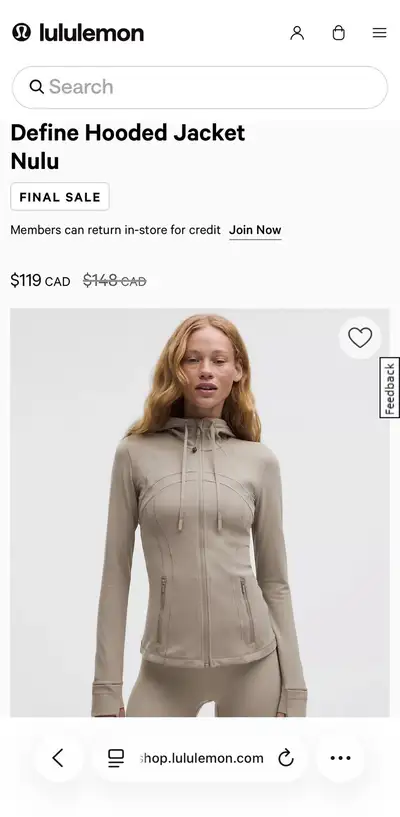 lululemon define hoodie beige size 4, View more