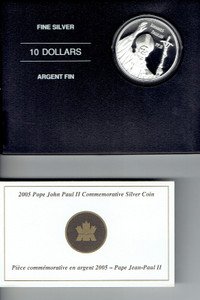 CANADA.SILVER COIN/PIÈCE en ARGENT "PAPE JEAN-PAUL II", 2005.
