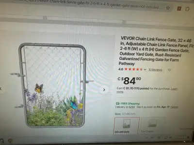  Chain Link Fence Gate (Like New), View more