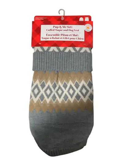 Pup & Me Set: Cuffed Toque and Dog Vest, View more