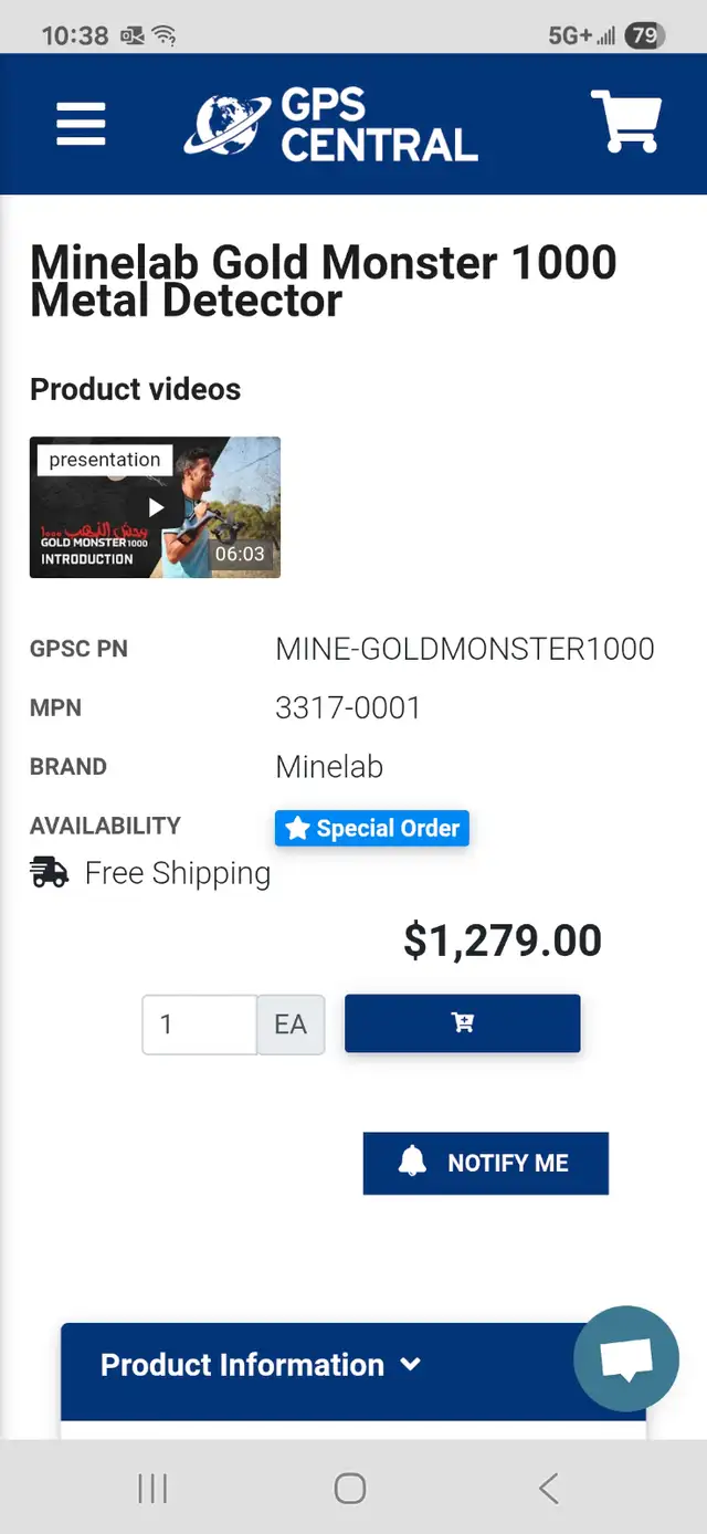 Gold Monster 1000 Metal Detector63860081139073121