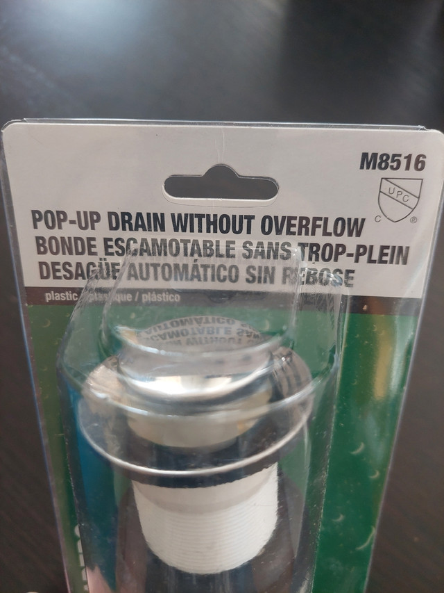 Moen M8516 no overflow universal pop up drain, new $15 in Plumbing, Sinks, Toilets & Showers in Calgary - Image 3
