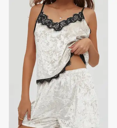 New Women's Sexy Velvet Two Piece Pajamas Set XL, View more