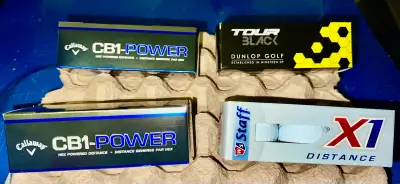 4 THREE PACK BOXES OF NEW GOLF BALLS - CALLAWAY WILSON DUNLOP, View more