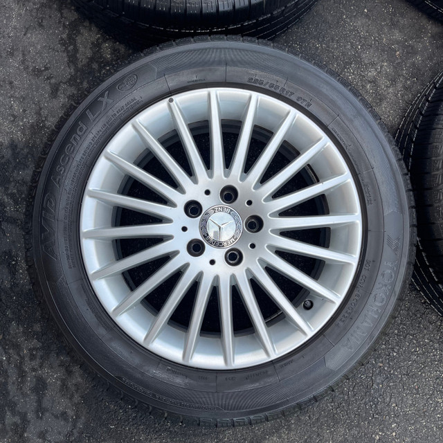 Mercedes OEM 20-Spoke alloy wheels w/ like new Yokohama tire  in Tires & Rims in St. Catharines - Image 2
