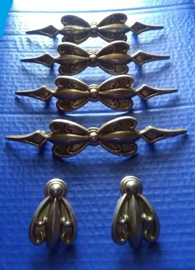 Set Vintage Brass Cabinet Door Handle Pulls, View more