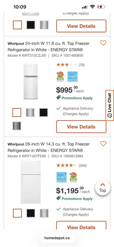 whirlpool white 24 inch fridge, View more