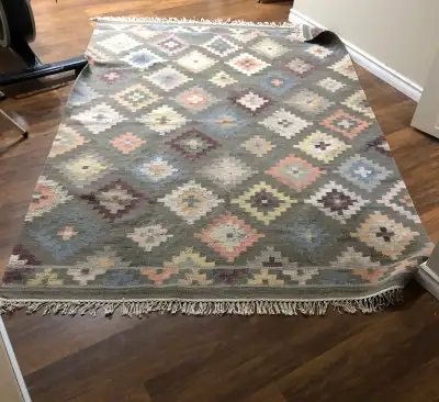 IKEA Handmade 100% Wool Area boho Rug  kilim, View more