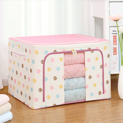 66L Collapsible Steel Frame Fabric Bin Top and Front Openings, View more