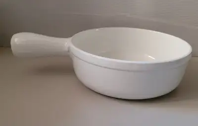 Cast Iron Enameled White One Handle Sauce Pan - Heat Ring Bottom, View more