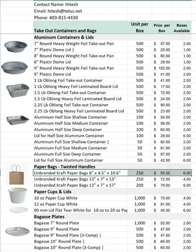 Disposable Food Containers, View more