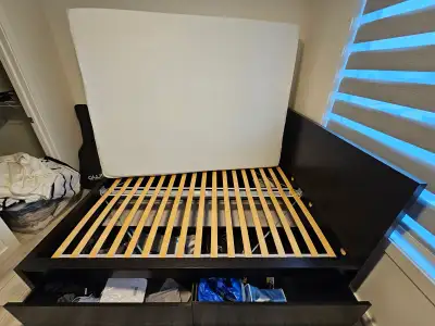 IKEA queen size bed frame with 4 drawers