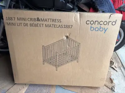 Mini Crib with mattress-New in Box, View more