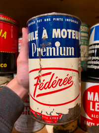 SCARCE 1950's VINTAGE CO-OP FEDEREE MOTOR OIL IMPERIAL QUART CAN