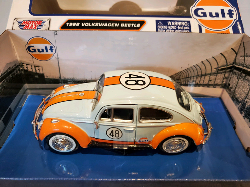124 Diecast Motor Max 1966 VW Volkswagen Beetle Gulf Livery Arts