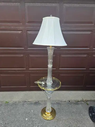 65" tall Polish 24% Lead Crystal & Brass Floor Lamp, View more