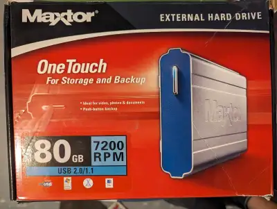Maxtor One Touch External Hard Drive 80GB, View more