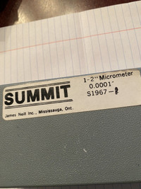 Summit 1-2” micrometer. New in plastic. Never used