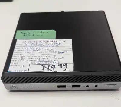 Tiny HP ProDesk 400 G3 DM i3-7100T 3,4Ghz 8Go SSD 120Go, View more