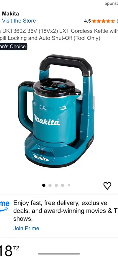 Makita cordless kettle, View more