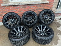 22 inch contra fuel alloy wheels with tyres .