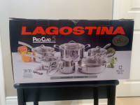 Lagostina Select Series 12 piece/glass Lids Brand or BO New 