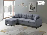 Brand New Fabric Sectional Sofa with Reversible Chaise 