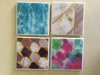 Hand crafted Poured Paint Coasters