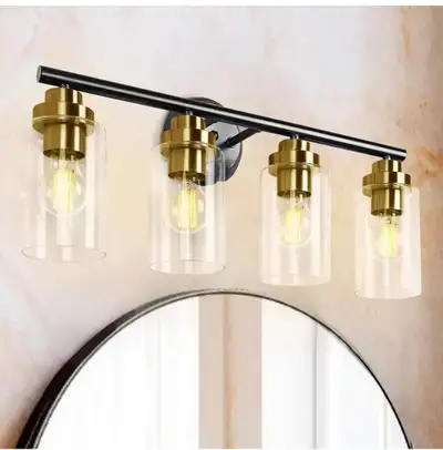 DINGLILIGHTING 4-Light Bathroom Vanity Light, View more