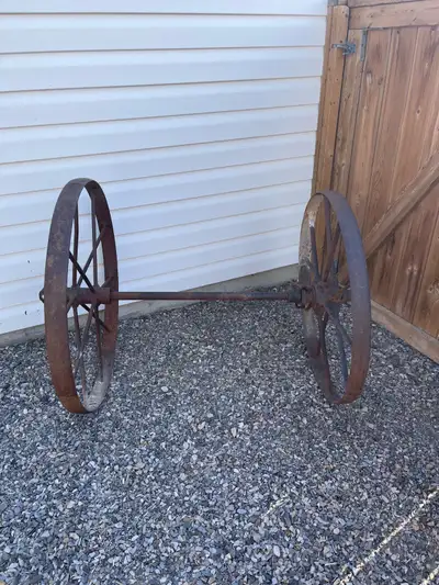 Vintage Steel Wheels & Axel , View more