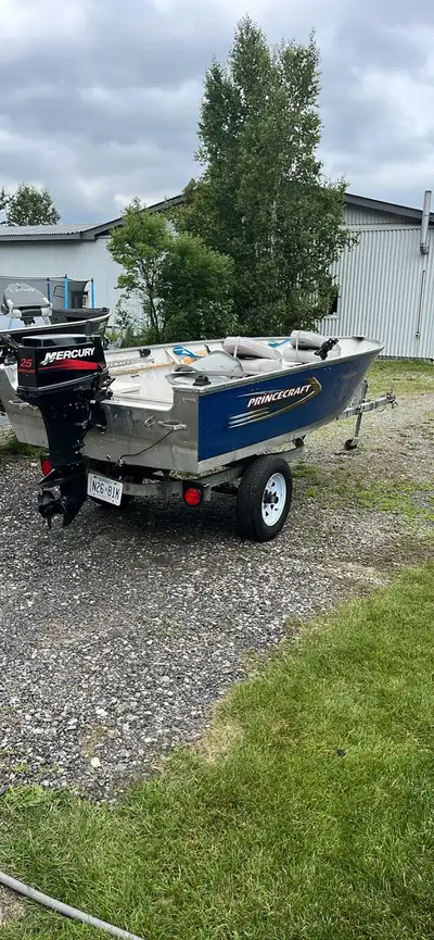 2010 Princecraft Yukon c/w 25 Mercury, galvanized trailer and fish finder. All in very good conditio...