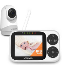 VTimes Video Baby Monitor with Camera and Audio, 3.2" LCD Color 