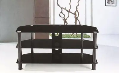 TV STAND - BLACK TEMPERED GLASS - L 40", View more