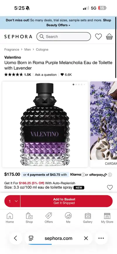 Uomo Born in Roma Purple Melancholia Eau de Toilette 100ml, View more