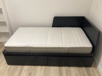 IKEA FLEKKE DAYBED WITH 2 DRAWERS AND HAUGESUND TWIN MATTRESS