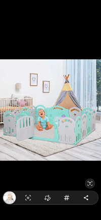 &Baby Enclosure, 16 Panels Baby Playpen Baby， Indoor & Outdoor