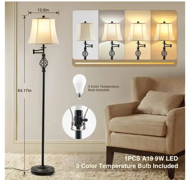 new 3 Color Temperature LED Floor lamp in Indoor Lighting & Fans in Markham / York Region - Image 2