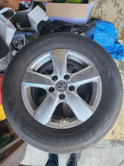 Set of 3 matching and one odd ball. 235 65 R 17 Still good tread Pickup in Port Hope