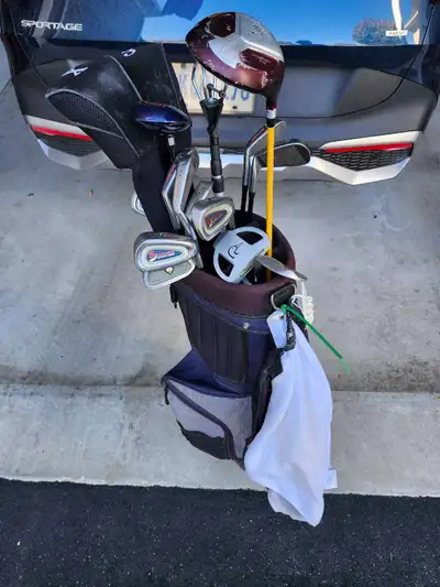 golf clubs and bag, View more