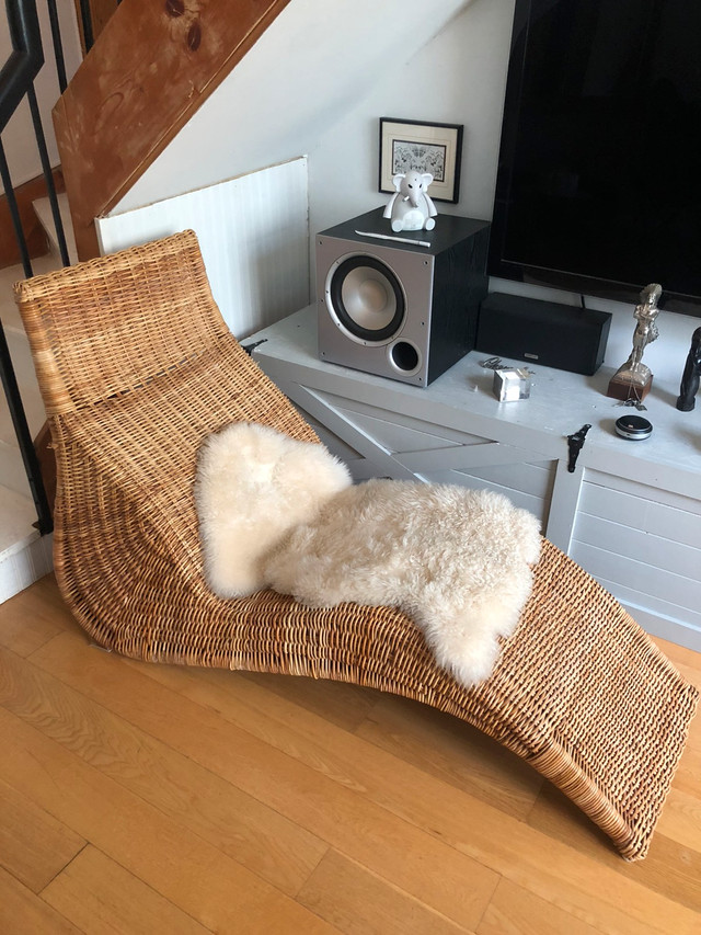 MINT VINTAGE IKEA RATTAN FLOOR LOUNGER CHAISE LOUNGE CHAIR Chairs