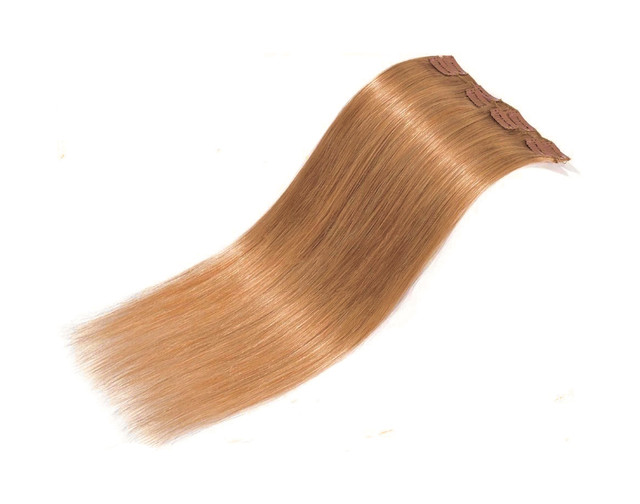 Clip In Honey Brown Brazilian Human Hair Extensions In 22 Inches dans Autre  à Ville de Montréal - Image 3
