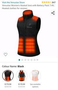 Venustas Heated Vest With Battery Pack 7.4V For Women Size XL