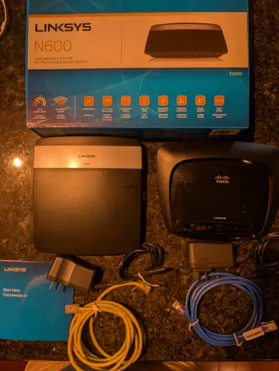 Linksys Wi-Fi Routers with adaptor and cable, View more