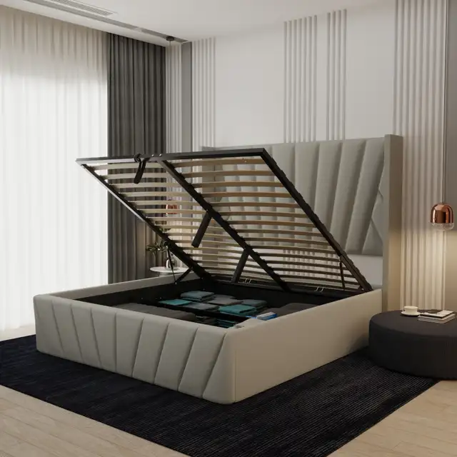 Velvet Storage Bed | Winter Sale ❄️ in Beds & Mattresses in Peterborough - Image 6